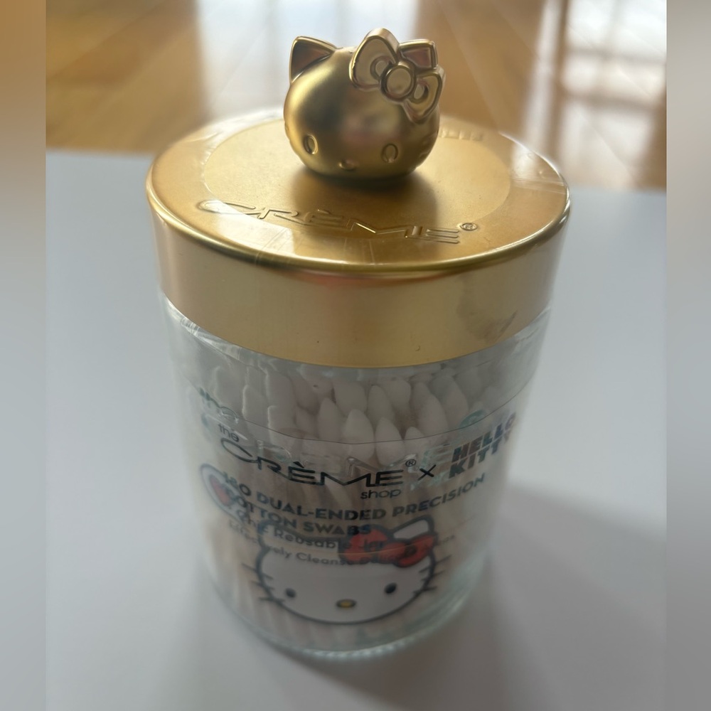 Brand New in Package The Crème X Hello Kitty Jar of QTips
